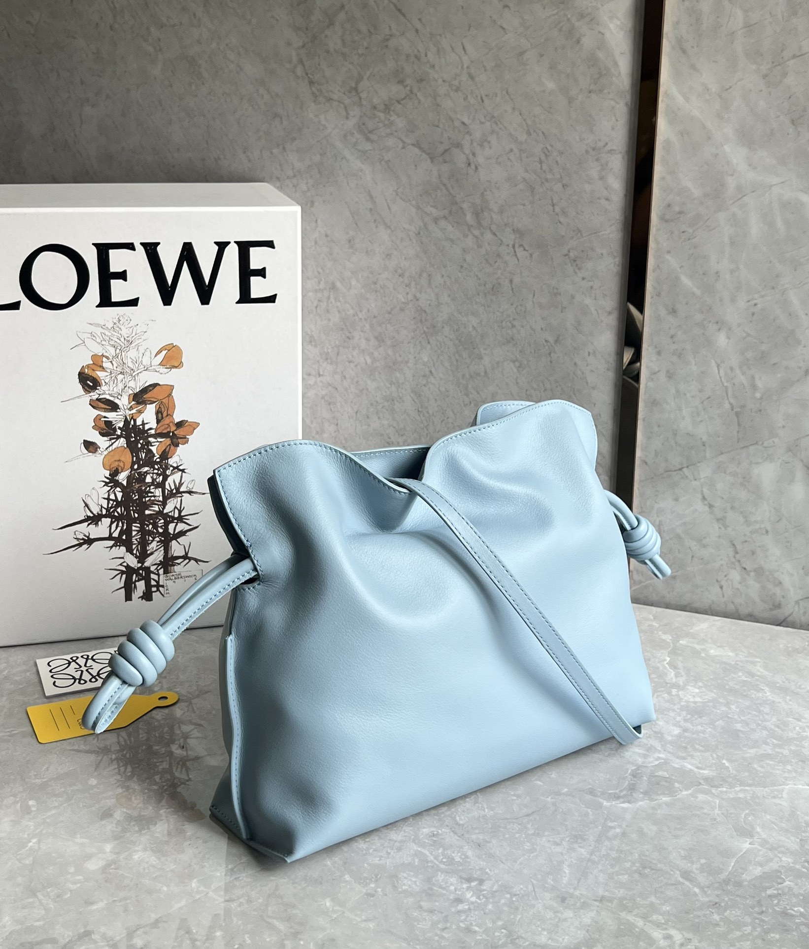 Loewe Medium Flamenco Clutch in Nappa Calfskin Light Blue